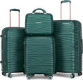 Luggage 4 Piece Sets, Hard Shell Luggage Set Lightweight Carry on Luggage Expandable Suitcase with Spinner Wheels Travel Set for Men Women (14/20/24/28, Green)