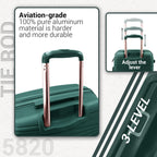 Luggage 4 Piece Sets, Hard Shell Luggage Set Lightweight Carry on Luggage Expandable Suitcase with Spinner Wheels Travel Set for Men Women (14/20/24/28, Green)