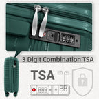 Luggage 4 Piece Sets, Hard Shell Luggage Set Lightweight Carry on Luggage Expandable Suitcase with Spinner Wheels Travel Set for Men Women (14/20/24/28, Green)