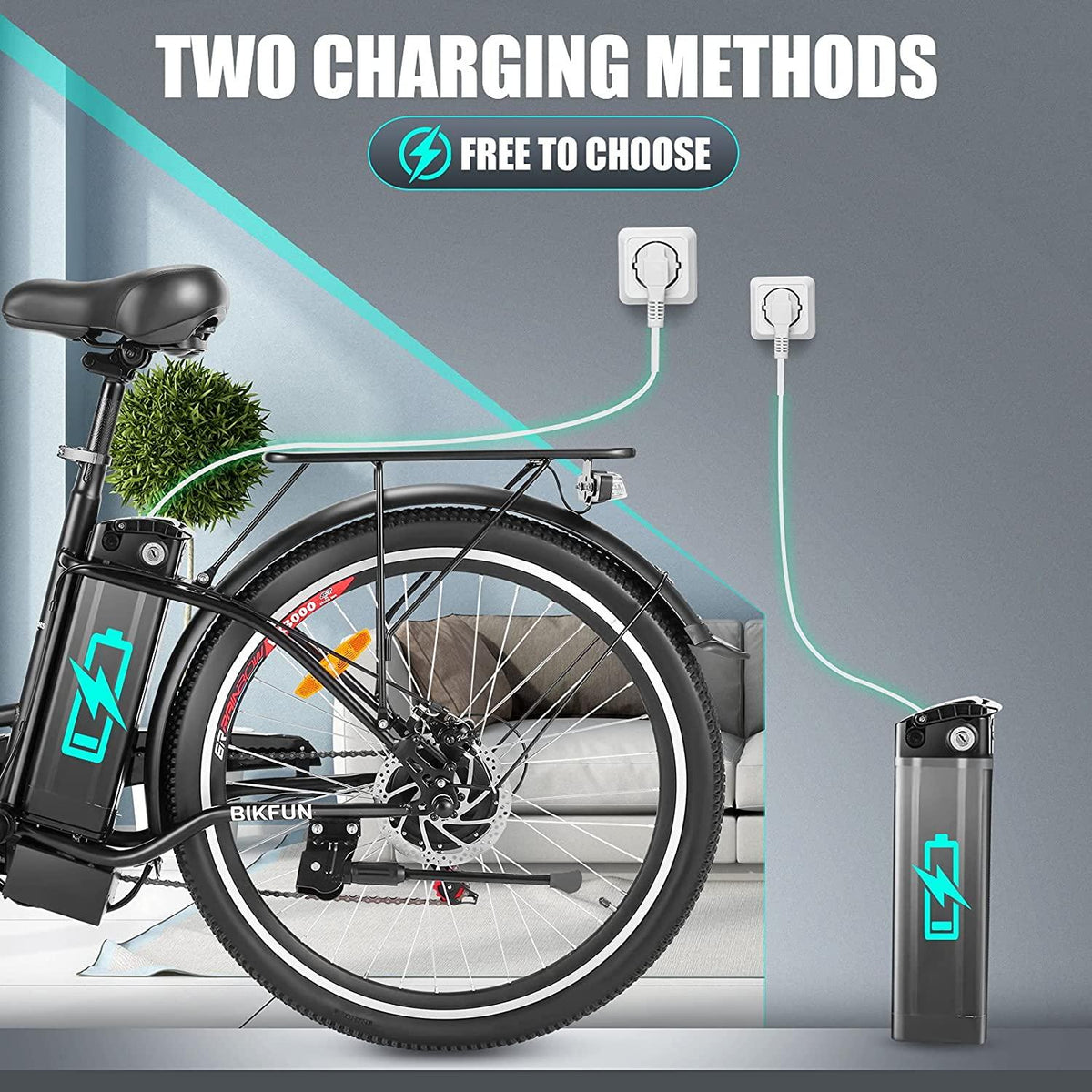 ANCHEER 26" Electric Bikes for Adults, 15Ah 540Wh Removable Battery 350W Brushless Rear Motor  7-Speed, 26 inch E-Bike Cruiser up to 20mph