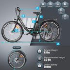 ANCHEER 26" Electric Bikes for Adults, 15Ah 540Wh Removable Battery 350W Brushless Rear Motor  7-Speed, 26 inch E-Bike Cruiser up to 20mph