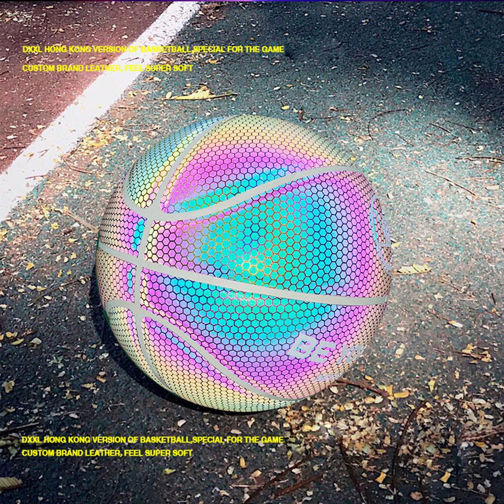 Unbranded Reflective Holographic Glowing Basketball Sport Ball Toys Indoor Outdoor Use