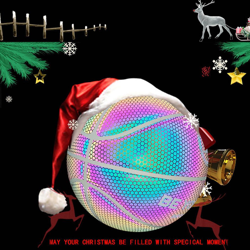 Unbranded Reflective Holographic Glowing Basketball Sport Ball Toys Indoor Outdoor Use