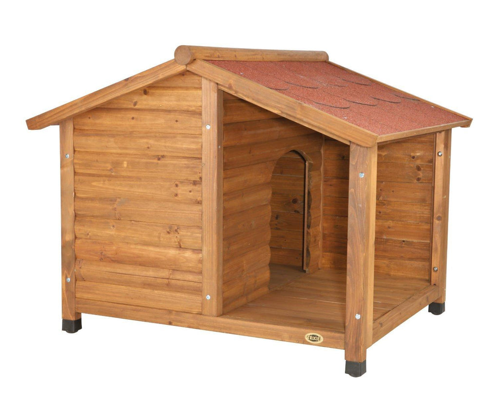 Premium Rustic Dog House Pet Products Furniture Ventilation, Medium, Wood, Glazed Pine