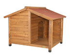 Premium Rustic Dog House Pet Products Furniture Ventilation, Medium, Wood, Glazed Pine