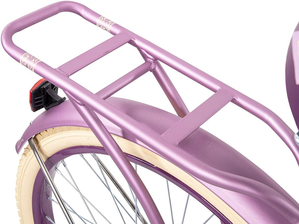 Huffy 24” Womens Nel Lusso Cruiser Bike with Basket, Purple