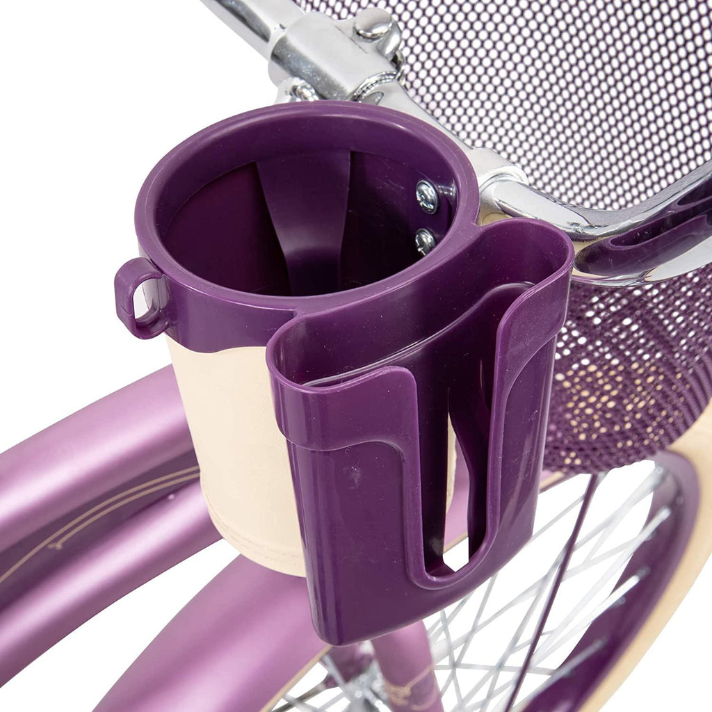 Huffy 24” Womens Nel Lusso Cruiser Bike with Basket, Purple