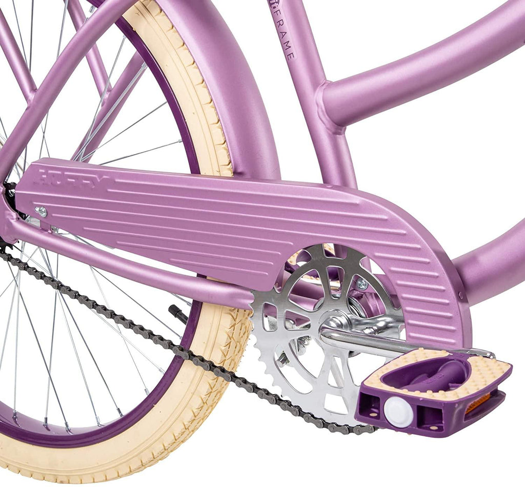 Huffy 24” Womens Nel Lusso Cruiser Bike with Basket, Purple