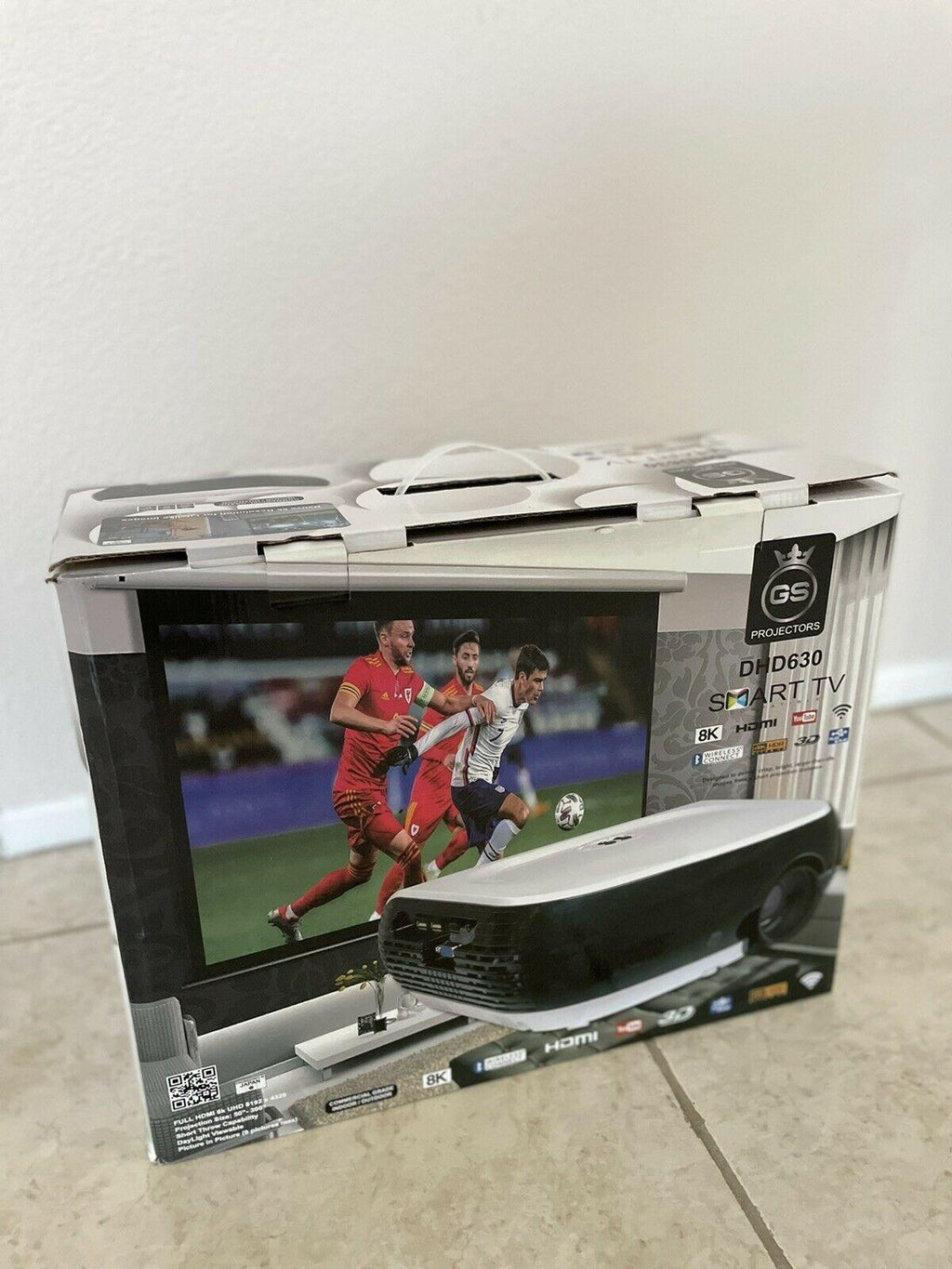 gs dhd630 smart tv 8k projector open boxed