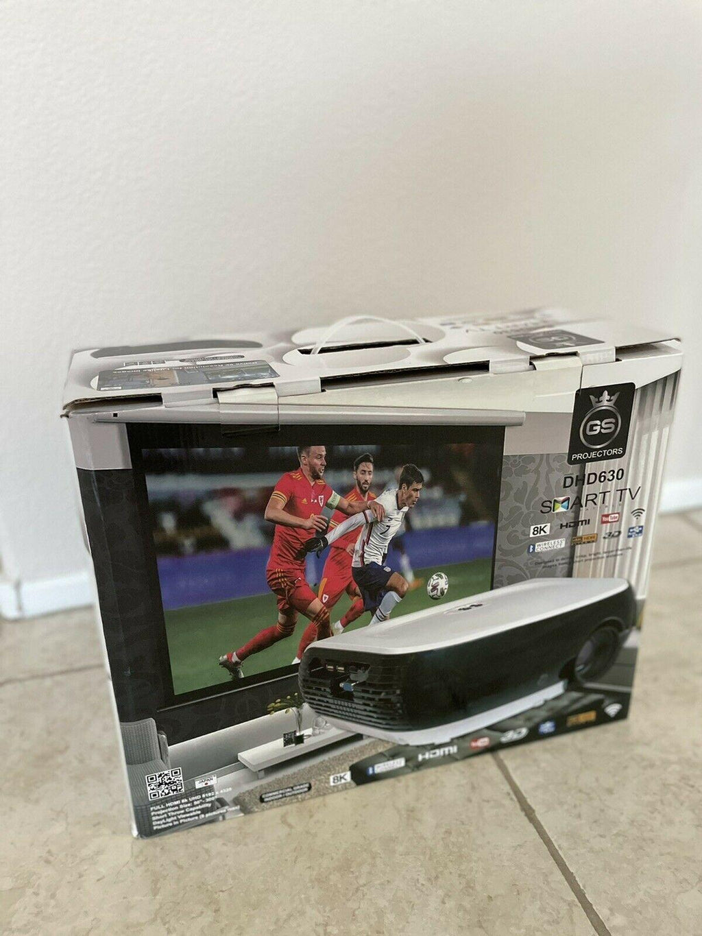 gs dhd630 smart tv 8k projector open boxed