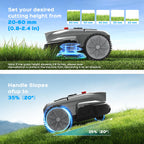 V3 Robot Lawn Mower with Visual Navigation, Smart APP Control, Quiet Operation, Adjustable Mowing Height, Boundary Strip No-Go Zones, Reliable Robotic Lawn Mower for 1600 Sq.Ft Yards