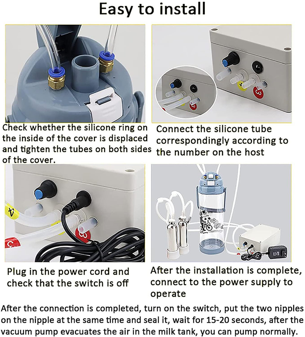 dishengzhen electric milker, 3l rechargeable cow milking machine, portable cattle milking equipment with brush milk lining for livestock household domestic farm