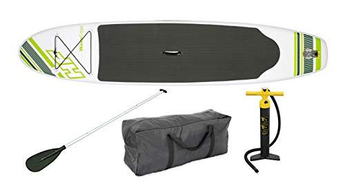 Hydro Force Wave Edge 122 x 27 Inch Inflatable Stand Up Paddle Board with Non-Slip Deck, Aluminum Oar, Inflation Pump, R