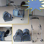 Yangs Double Pet TrolleyFoldable Two-Storey Pet Car Outdoor Travel Goods Cat and Dog Cart (Color : A)