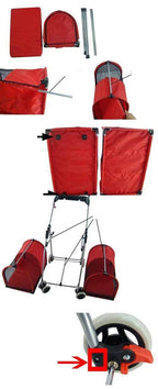 Yangs Double Pet TrolleyFoldable Two-Storey Pet Car Outdoor Travel Goods Cat and Dog Cart (Color : A)