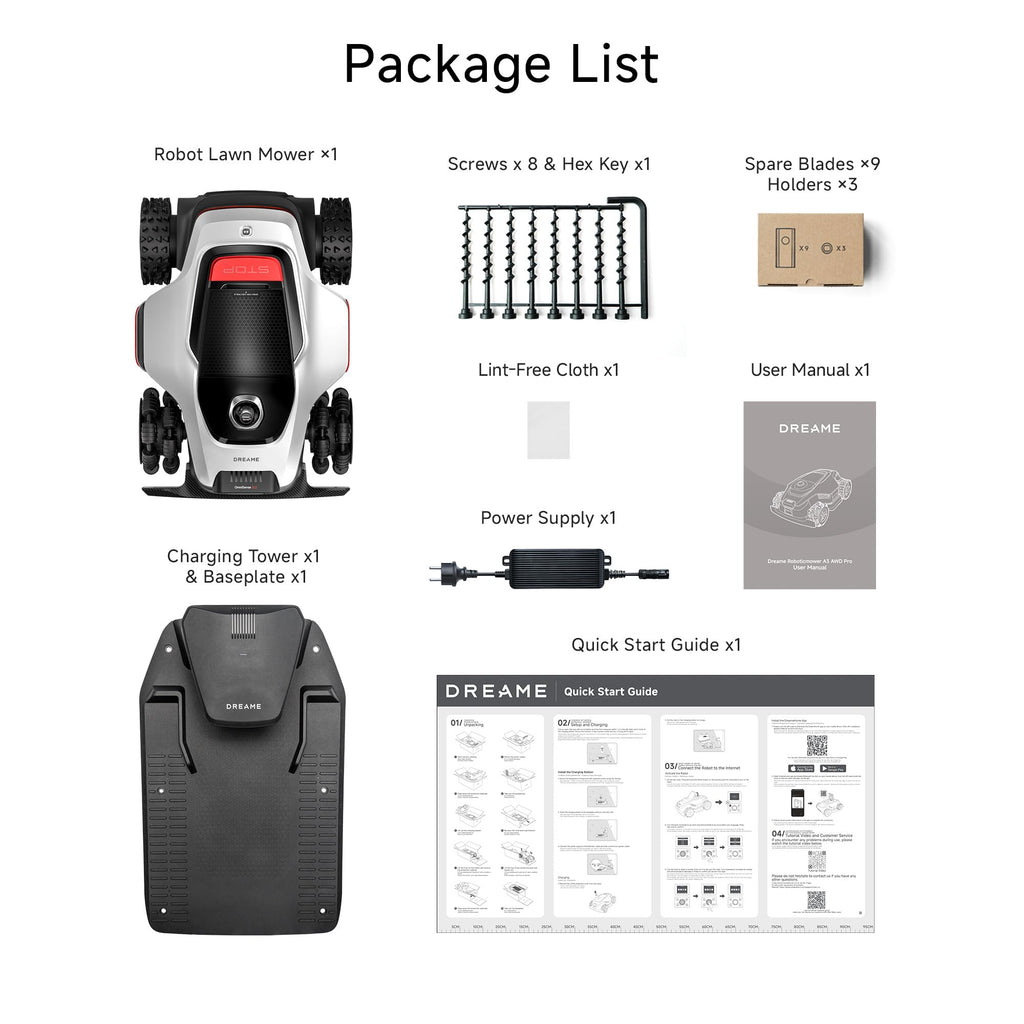 [All-Terrain Wire-Free]  A3 AWD 1000 Robot Lawn Mower, 360° 3D LiDAR &amp; AI Dual Vision Smart Robotic Mower for 0.25 Acre, 80% Slopes &amp; 45min Fast Charge