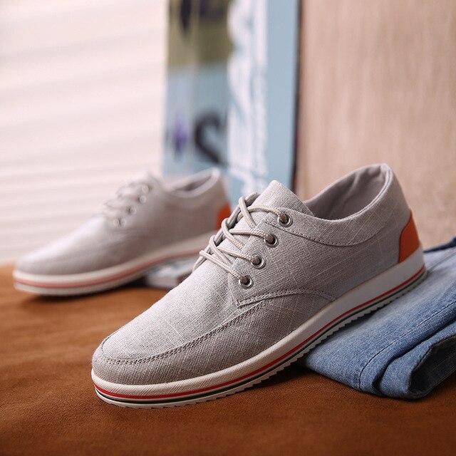 Men Handmade Lace-up Canvas Shoes