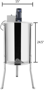vingli upgraded electric 4 frame honey extractor, stainless steel honeycomb spinner drum with adjustable height stands, beekeeping pro apiary centrifuge equipment
