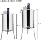 vingli upgraded electric 4 frame honey extractor, stainless steel honeycomb spinner drum with adjustable height stands, beekeeping pro apiary centrifuge equipment