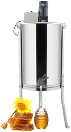 vingli new electric 4 frame honey extractor separator,food grade stainless steel honeycomb spinner drum with adjustable height stands,beekeeping pro extraction apiary centrifuge equipment