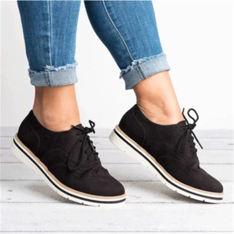 Women Platform Oxfords British Style Flats