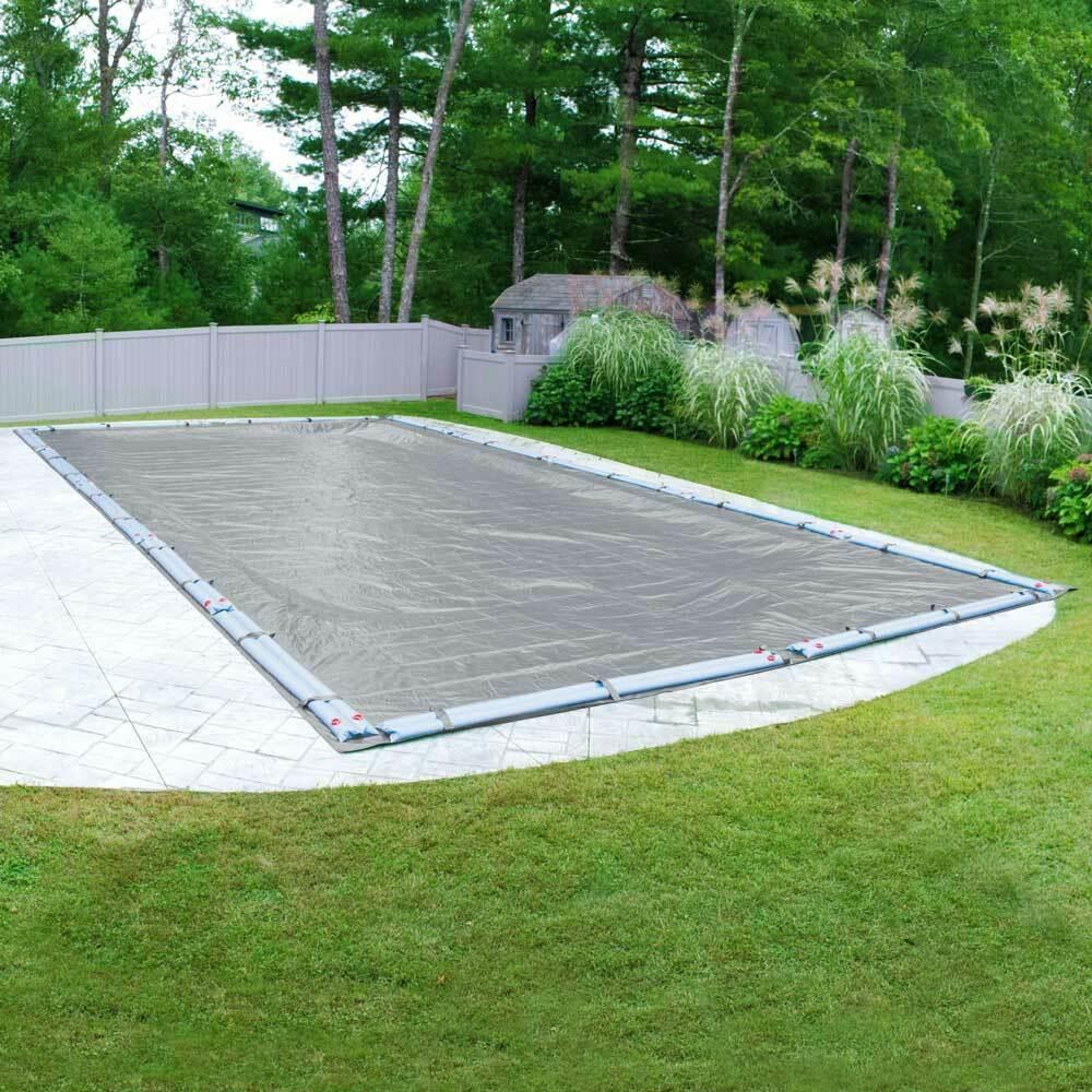 20' x 40' rectangle in-ground swimming pool winter cover 20 year - dove gray