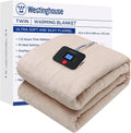 BOOLALA ouse Electric Blanket | 62x84 inch Warming Heated Blanket-Home, Bed, 1-12 Hour Time Setting, Machine Washable, Beige
