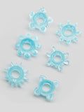 BASICS Tickler Cock Ring Multipack (6 Count), Blue