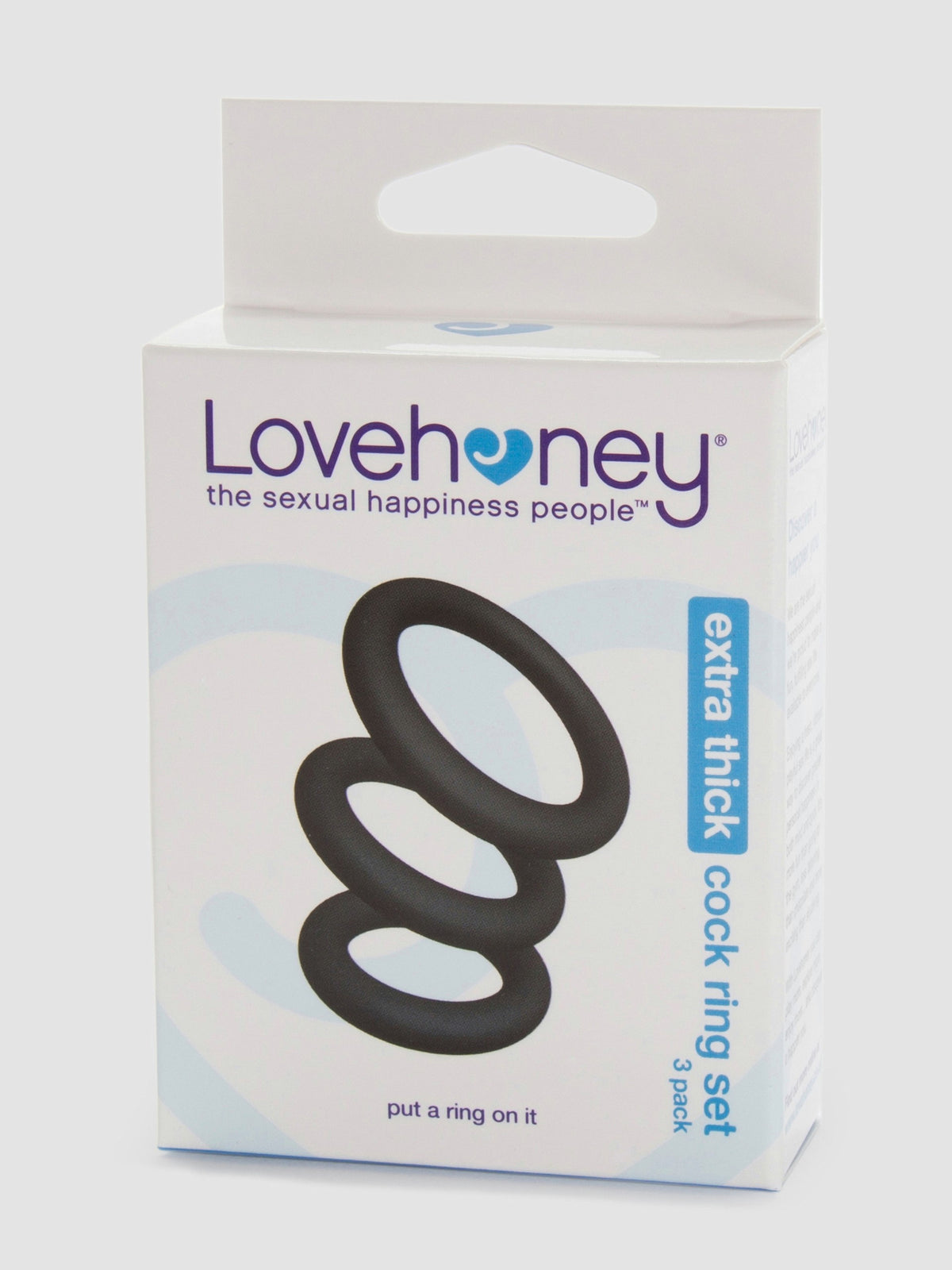 Lovehoney Get Hard Extra Thick Silicone Cock Ring Set (3 Count), Black