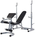 From RS 60 Multifunctional Workout Station Adjustable Olympic Workout Bench with Squat Rack, Leg Extension, Preacher Curl, and Weight Storage, 800-Pound Capacity