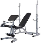 From RS 60 Multifunctional Workout Station Adjustable Olympic Workout Bench with Squat Rack, Leg Extension, Preacher Curl, and Weight Storage, 800-Pound Capacity