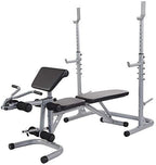 From RS 60 Multifunctional Workout Station Adjustable Olympic Workout Bench with Squat Rack, Leg Extension, Preacher Curl, and Weight Storage, 800-Pound Capacity