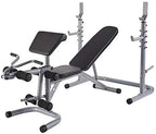 From RS 60 Multifunctional Workout Station Adjustable Olympic Workout Bench with Squat Rack, Leg Extension, Preacher Curl, and Weight Storage, 800-Pound Capacity