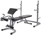 From RS 60 Multifunctional Workout Station Adjustable Olympic Workout Bench with Squat Rack, Leg Extension, Preacher Curl, and Weight Storage, 800-Pound Capacity