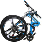 LZBIKE Bike G4 26-inch Bicycle Mountain Bike 26" 21-Speed Shift Left 3 Right 7 Cycle Folding Mountain Bike Frame Shock Absorption Mountain Bike 3 Spoke Wheels Bicycle