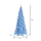 Vickerman 6.5' Sky Blue Fir Slim Artificial Christmas Tree, Unlit - Faux Blue Christmas Tree - Seasonal Indoor Home Decor