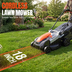 18 Inch Brushless Lawn Mower, 40V Cordless Electric Mower with 6-Position Height Adjustment, Push Mower for Garden Yards, 2×5.0Ah Batteries &amp; Charger Included