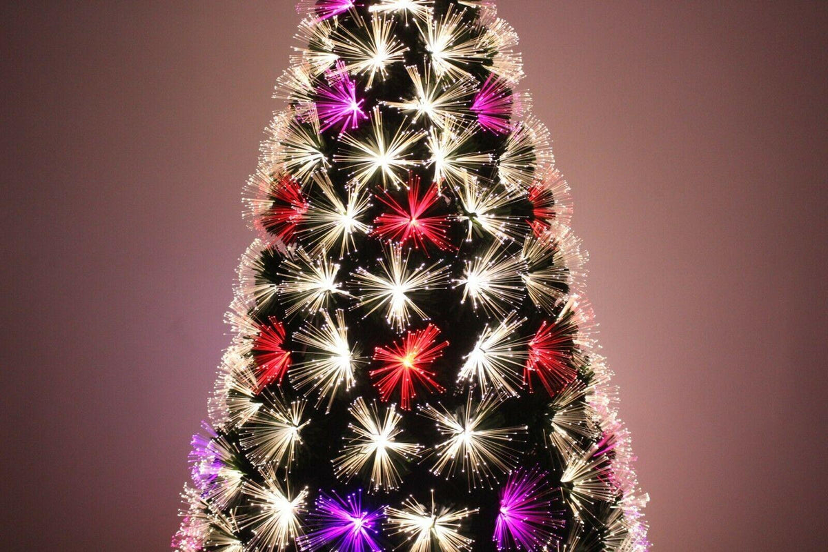 Color Changing Fiber Optic Christmas Tree With Multi-color LED Lights Pre-lit
