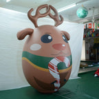 SAYOK Christmas Reindeer Cartoon Balloon Decoration Inflatable Hanging Balloons with White Lights- Applicable at Home//Yard/Office/Shopping Mall/Park/Plaza(0.25mm PVC, 6.56ft)