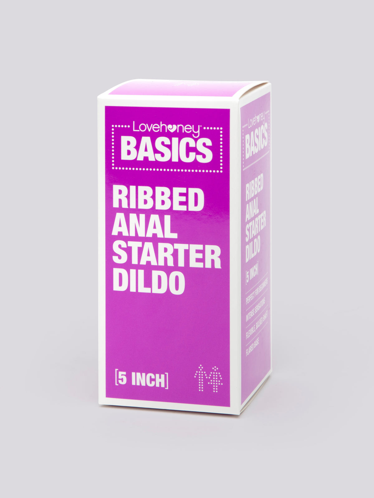 BASICS Ribbed Anal Starter Dildo 5 Inch, Purple