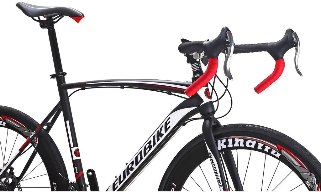 Road Bike 700C Steel Road Bicycle Dual Disc Brake 21-speeds Road Bike Black/White