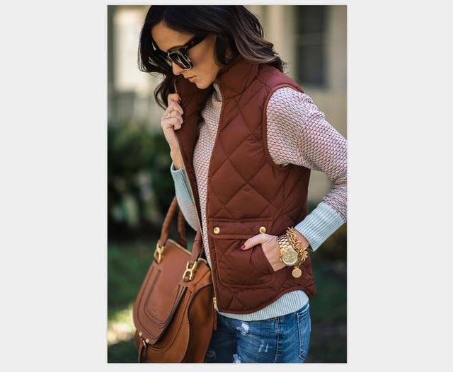 Windproof Warm Sleeveless Vest Waistcoats For Ladies