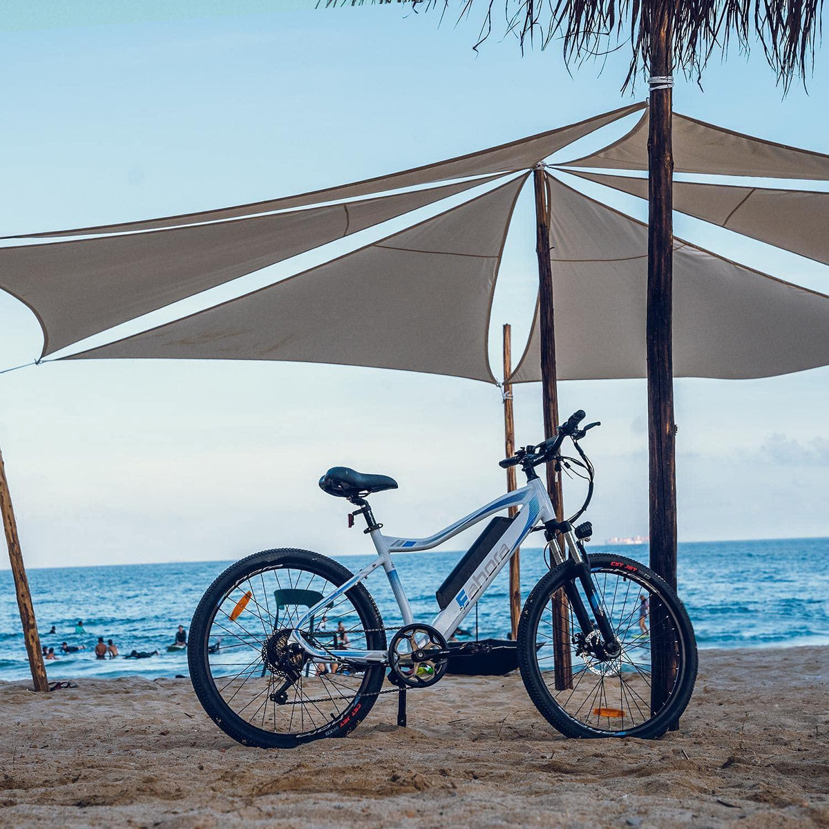 eAhora XC100 48V 14AH Battery Electric Bike 350W 23MPH Electric Mountain Bike for Adults, 26IN Urban Commuter Mechanical Brakes, Front Suspension, Smart Display, Cruise Control, 7 Speed Gears