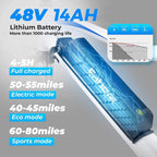 eAhora XC100 48V 14AH Battery Electric Bike 350W 23MPH Electric Mountain Bike for Adults, 26IN Urban Commuter Mechanical Brakes, Front Suspension, Smart Display, Cruise Control, 7 Speed Gears
