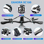 eAhora XC100 48V 14AH Battery Electric Bike 350W 23MPH Electric Mountain Bike for Adults, 26IN Urban Commuter Mechanical Brakes, Front Suspension, Smart Display, Cruise Control, 7 Speed Gears