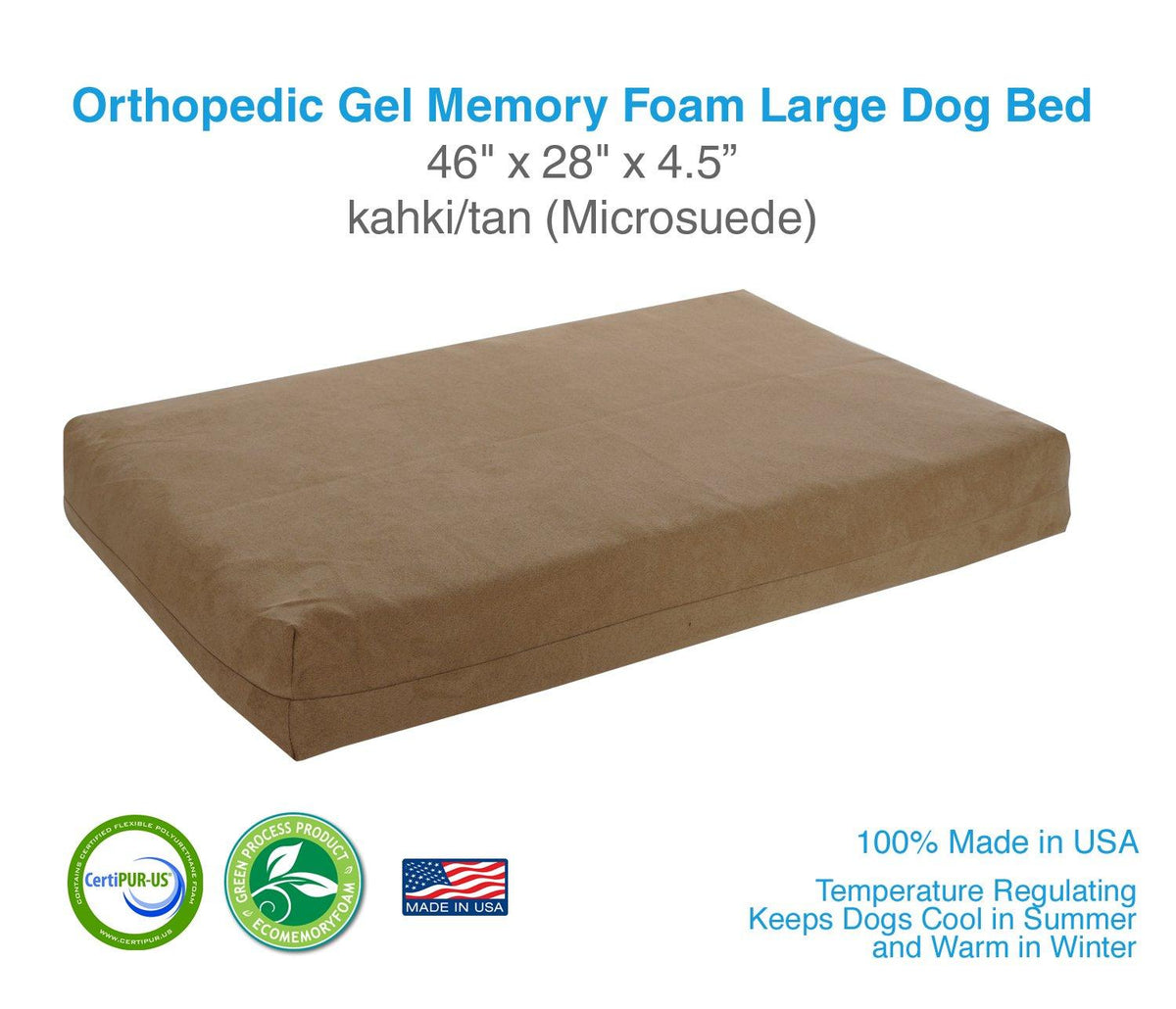 Pet Support Systems Orthopedic Gel Memory Foam Dog Beds - Eco Friendly, Hypoallergenic and Made in USA, Supreme Luxury Comfort and Care for Dogs with Removable and Washable Cover