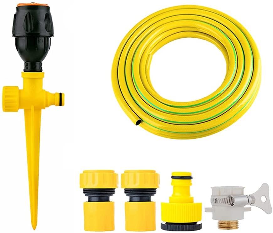 BBGS Garden Sprinkler with Tube - Automatic Lawn Water Sprinklers 360 Degree Rotating Sprinkler System for Garden, Yard and Kids Playing (Color : 3/4" Hose, Size : 50M)