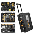 258 Piece Tool Kit with Rolling Tool Box Socket Wrench Hand Tool Set Mechanic Case Trolley Portable