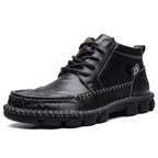 Men's Shoes - Autumn Winter Cow Split Leather Men Motorcycle Footwear Ankle Boots