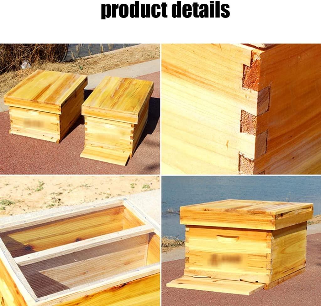 beehive house, 10 frame wood outdoor beehive bee box, w/10 nest frame,beekeeping supplies equipment tool, bee box for beekeeper starter, easy to install
